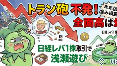 【デイトレブログ】トランプ砲の不発。日経レバ1株取引で遊ぶ日。