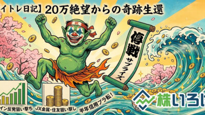 【デイトレ日記】20万円の絶望から奇跡の生還！停戦ニュースで半年信用の含み損が爆速プラ転