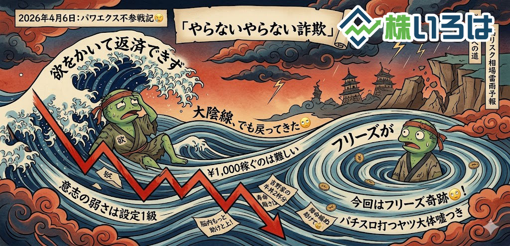 【デイトレ日記】やらないやらない詐欺とパワエクスのフリーズ奇跡