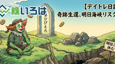 【デイトレ日記】停戦は嘘！？ホルムズ海峡閉鎖で再び暗雲。売った銘柄が上がる「利確の呪い」