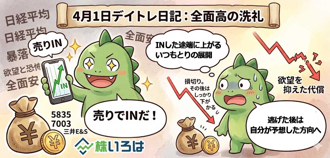 【デイトレ日記】全面高の祭りで独り『逆神』の舞。三井E&Sとフジクラに弄ばれた養分の末路